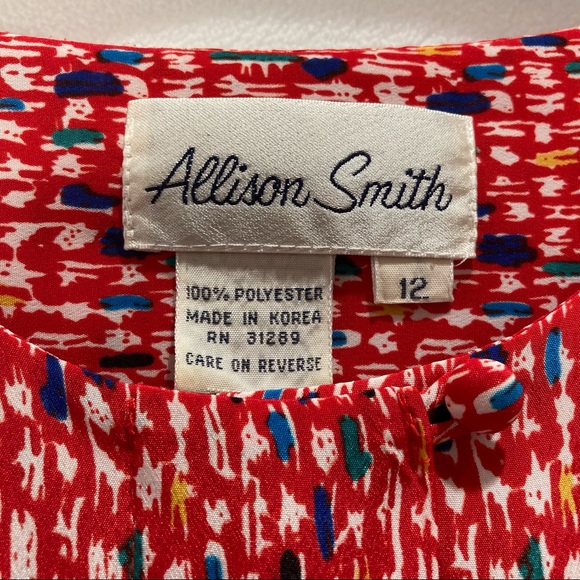 Vintage 80's Silky Abstract Blouse - Picture 2 of 5